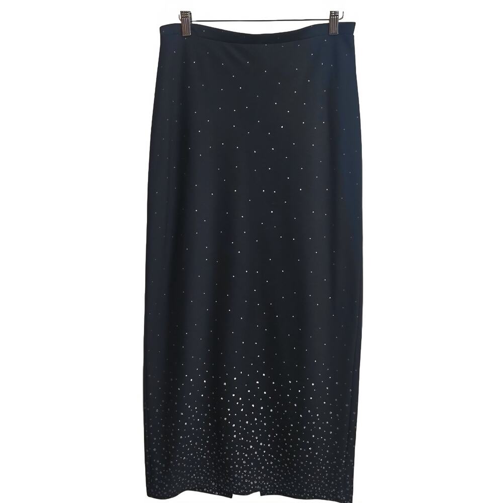Jonathan Martin Women Vintage 90s Chic Glam Evening Black Sparkle Maxi Skirt 10